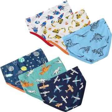 Naivete Boys Dinosaur Underwear Little Kids Excavator Briefs Comfort 6 Pack Size 4T