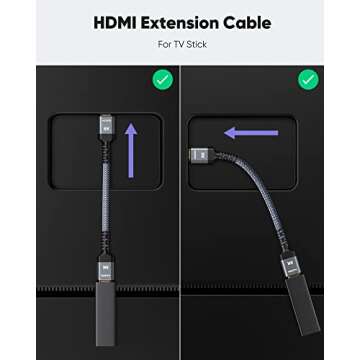 Highwings 8K 4K HDMI Extender Cable, Short HDMI Extension Cable 2.1 4K@30Hz/ 60Hz/ 120Hz, Ultra high...