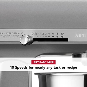 KitchenAid Artisan Mini Stand Mixer Compact Powerful Contour Silver