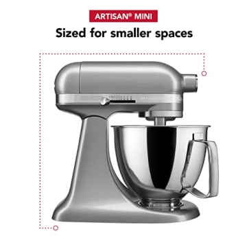 KitchenAid Artisan Mini Stand Mixer Compact Powerful Contour Silver