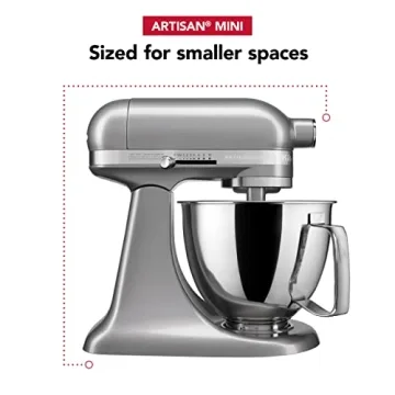 KitchenAid Artisan Mini Stand Mixer Compact Powerful Contour Silver