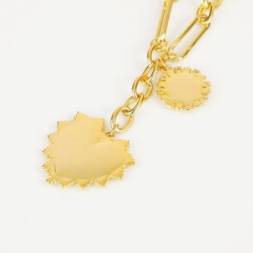 Stylish HETICA Chunky Gold Necklace with Heart Pendants