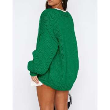 PRETTYGARDEN Womens Cardigan Sweaters - Fashionable Chunky Knit Outerwear