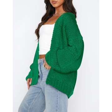 PRETTYGARDEN Womens Chunky Knit Cardigan - Trendy Style
