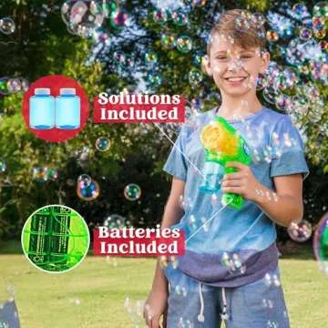 JOYIN 2 Kids Bubble Guns with Refills for Outdoor Play