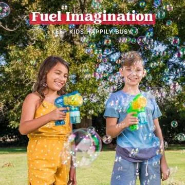 JOYIN 2 Kids Bubble Guns with Refills for Outdoor Play