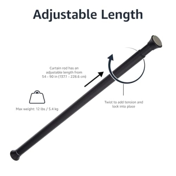 Adjustable Tension Curtain Rod | No Drilling, Sleek Design