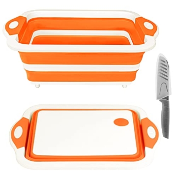 Rottogoon Collapsible Cutting Board with Bonus Knife - Must-Have for BBQ & Camping