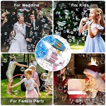 Bubble Machine Automatic Bubble Gun, Summer Beach Bubbles Blower Outdoor Kids Toys for Boy Girl Age 3 4 5 6 7 8 9 10 11 12 Year Old, Birthday Wedding Party Favors Gifts (No Dip)