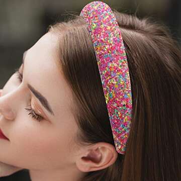 Atoden Padded Wide Headbands for Women - Cute Non-Slip Pink Hair Accessories, Fashion Hair Hoops and Gifts