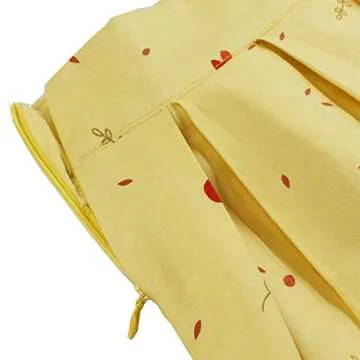 Dressever Women's Vintage A-line Printed Pleated Flared Midi Skirts Autumn XX Large