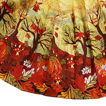 Dressever Women's Vintage A-line Printed Pleated Flared Midi Skirts Autumn XX Large