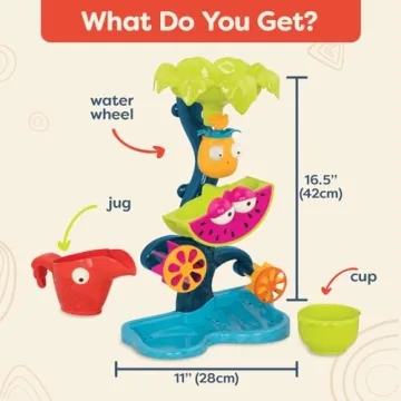 B. toys- Tropical Waterfall- Water Wheel Toy – Water & Sand Play Set – Water Wheel for Toddlers – Kids – Beach, Pool, Bath Toys – 18 Months +, Multicoloured