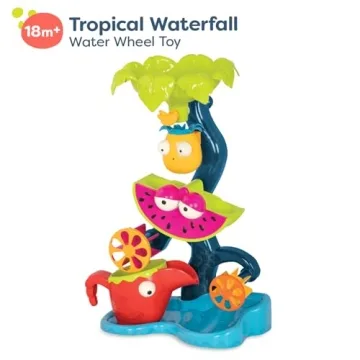 B. toys- Tropical Waterfall- Water Wheel Toy – Water & Sand Play Set – Water Wheel for Toddlers – Kids – Beach, Pool, Bath Toys – 18 Months +, Multicoloured
