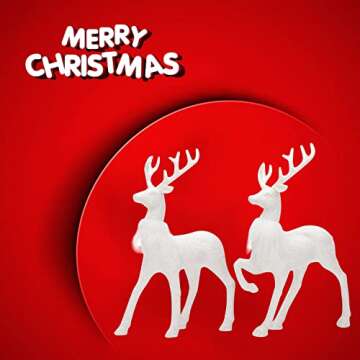 Benzoyl Christmas Reindeer Decoration Reindeer Christmas Decor Table top Decorations White Xmas Deer...