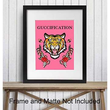 Poster of Gucci Wall Art - Glam Luxury Designer Room Decor - High Fashion Couture Picture for Bedroo...