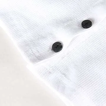 Artfish Women Casual Buttons Trendy Basic Sleeveless High Neck Rib-Knit Front Racerback Crop Tank Top Shirts White, M