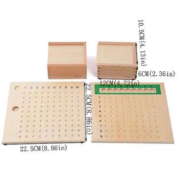 Kghios Montessori Multiplication and Division Board Montessori Math Toys Material for Toddlers Kids,Multiplication & Division Board