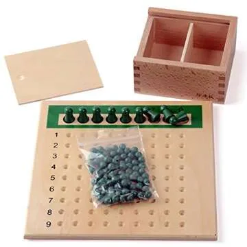 Kghios Montessori Multiplication and Division Board Montessori Math Toys Material for Toddlers Kids,Multiplication & Division Board