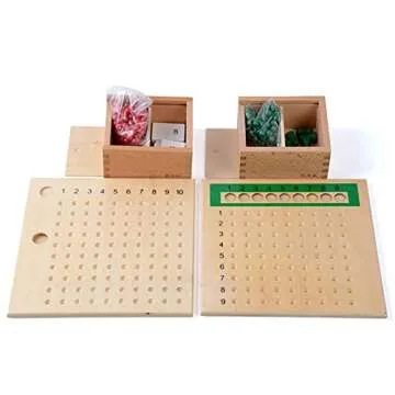 Kghios Montessori Multiplication and Division Board Montessori Math Toys Material for Toddlers Kids,Multiplication & Division Board