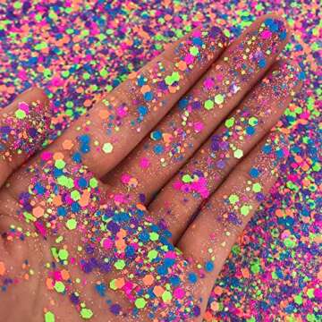 Neon Rainbow Biodegradable Chunky Glitter for Festivals