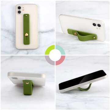 Weewooday 12 Pcs Phone Grip Strap Telescopic Finger Strap Bracket Portable Phone Finger Kickstand Strap Phone Grip Holder(Classic Colors)