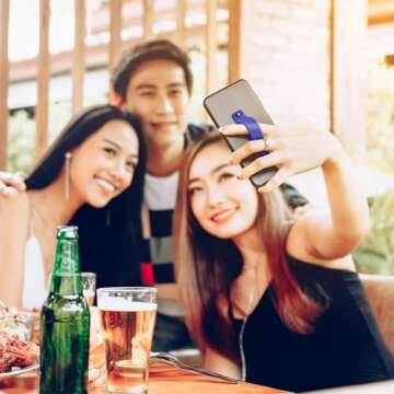 Weewooday 12 Pcs Phone Grip Strap Telescopic Finger Strap Bracket Portable Phone Finger Kickstand Strap Phone Grip Holder(Classic Colors)