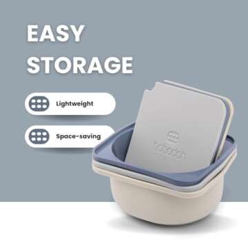 Babadoh Pizza Dough Proofing Silicone Containers with Lids | Pizza Making Accessories | Set of 6 | Multi Blue (2 Dough, 2 Smoke, 2 Steel) | Original Size (make 12" Pizzas)