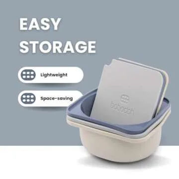 Babadoh Pizza Dough Proofing Silicone Containers with Lids | Pizza Making Accessories | Set of 6 | Multi Blue (2 Dough, 2 Smoke, 2 Steel) | Original Size (make 12" Pizzas)