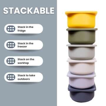 Babadoh Pizza Dough Proofing Silicone Containers with Lids | Pizza Making Accessories | Set of 6 | Multi Blue (2 Dough, 2 Smoke, 2 Steel) | Original Size (make 12" Pizzas)