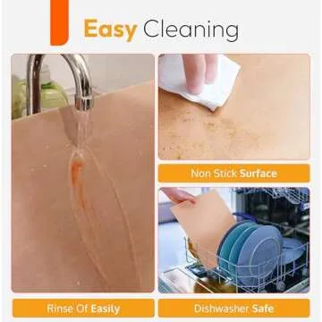 Teflon Sheets for Heat Press and Baking - Reusable PTFE Oven Liners, Premium Teflon Sheet for Baking - Heat Resistant Range Mat - Food Safe, BPA & PFOA Free - Large 16" x 20” (3-Pack)