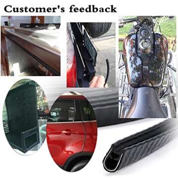 Sumnacon Car Door Edge Guards - Flexible Rubber Edge Trim for Protecting Edges of Cars, Boats, Vehicles & Metal Glass Equipment, Durable and Removable Protector Guard Seal Strips (13 Ft Black)