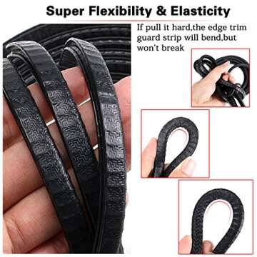 Sumnacon Car Door Edge Guards - Flexible Rubber Edge Trim for Protecting Edges of Cars, Boats, Vehicles & Metal Glass Equipment, Durable and Removable Protector Guard Seal Strips (13 Ft Black)