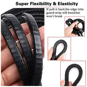 Sumnacon Car Door Edge Guards - Flexible Rubber Edge Trim for Protecting Edges of Cars, Boats, Vehicles & Metal Glass Equipment, Durable and Removable Protector Guard Seal Strips (13 Ft Black)