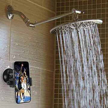 Mippko Mirror & Bathroom Phone Holder Suction Cup Mount, 2.75 inch Suction Base for Glass/Wall/Metal/Plastic, Compatible with 3.5~7.5 inch iPhone/Nexus/HTC/Smart Phone