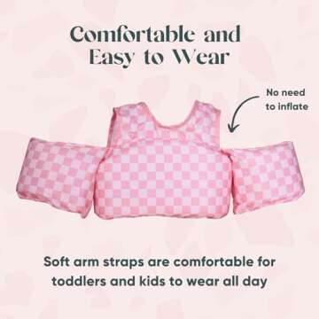 Ava + Oliver Toddler Swim Vest - Floaties Jacket for Kids - Adjustable & Secure Swim Vest for Pools,...