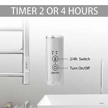 KEG Towel Warmer Wall Mounted with Built-in Timer 12 Bars Electric Stainless Steel Heated Towel Racks for Bathroom, Hot Plug-in Bath Towel Heater Brushed Nickel