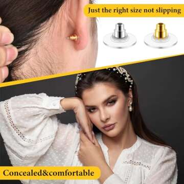 200 Pcs Earring Backs for Droopy Ears Backs Replacements Earring Backs for Heavy Bullet Clutch(Silver and Gold)