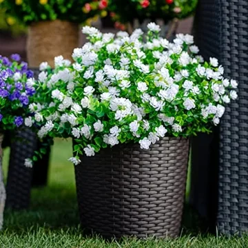 AXYLEX Artificial Flowers - 12 Bundles Faux Plants Outdoor