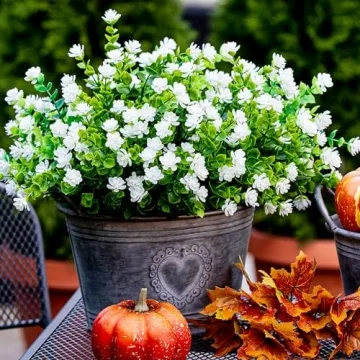 AXYLEX Artificial Flowers - 12 Bundles Faux Plants Outdoor