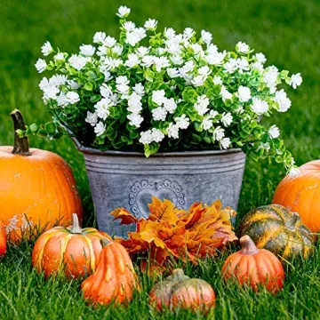 AXYLEX Artificial Flowers - 12 Bundles Faux Plants Outdoor