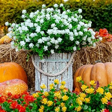 AXYLEX Artificial Flowers - 12 Bundles Faux Plants Outdoor