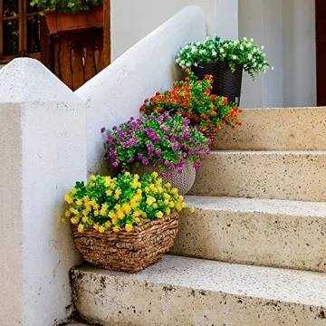 AXYLEX Artificial Flowers - 12 Bundles Faux Plants Outdoor