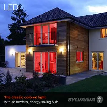 SYLVANIA LED Red Glass Filament A19 Light Bulb, Dimmable, Efficient 4.5W, E26 Medium Base - 1 Pack (70300)