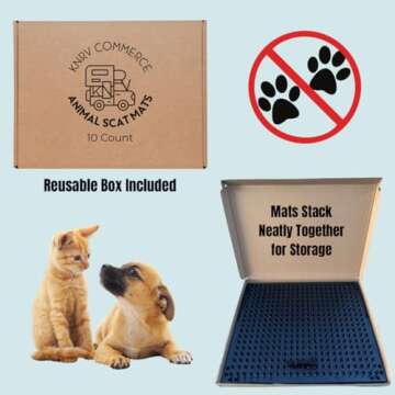 10 Pk: Scat Mats, Cat Deterrent Mat, Keep Dogs Off Furniture, Scat Mat for Cats, Scat Mats for Dogs, Keep Cats Off Counter Tops, Scat Mat, Animal Deterrent Mats, Keep Dogs Off Couch, Dog Deterrent Mat