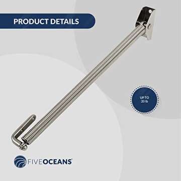 Five Oceans 10-Inch 316 Stainless Steel Hatch Lid Support Spring Holder - FO3805