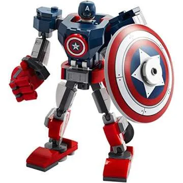 LEGO Marvel Avengers Classic Captain America Mech Armor 76168 Collectible Captain America Shield Building Toy, New 2021 (121 Pieces)