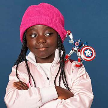 LEGO Marvel Avengers Classic Captain America Mech Armor 76168 Collectible Captain America Shield Building Toy, New 2021 (121 Pieces)