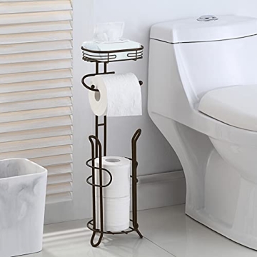 SunnyPoint Elegant Toilet Paper Holder with Storage Shelf