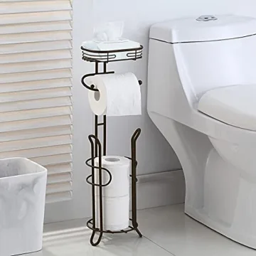 SunnyPoint Elegant Toilet Paper Holder with Storage Shelf